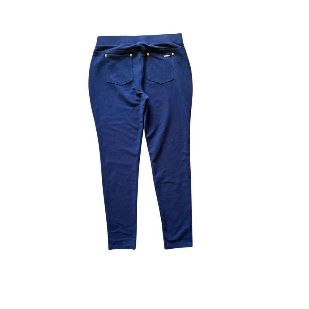 NWT Michael Kors Womens True Navy Pull-on Stretch Twill Jegging Pants Size Large